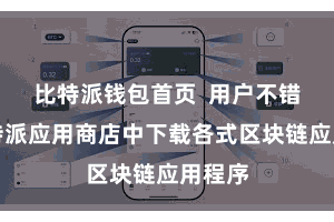 比特派钱包首页  用户不错在比特派应用商店中下载各式区块链应用程序