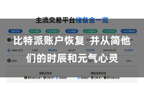 比特派账户恢复  并从简他们的时辰和元气心灵