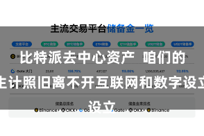 比特派去中心资产  咱们的生计照旧离不开互联网和数字设立