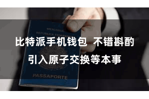 比特派手机钱包  不错斟酌引入原子交换等本事